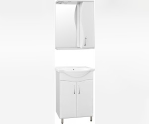 Зеркало-шкаф Style Line Эко Волна Панда Волна 60/С ЛС-00000131, 60 см, подвесное, правое, белое