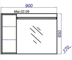Зеркало-шкаф Aqwella Miami Mai.02.09 90 см, правый