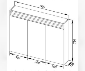 Зеркальный шкаф De Aqua Эколь 90 184804