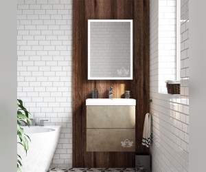 Зеркальный шкаф Art&Max Techno, AM-Tec-600-800-1D-R-DS-F, с подсветкой