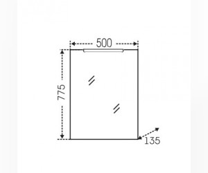 Зеркальный шкаф СаНта Стандарт 50 113015, цвет белый, с подсветкой