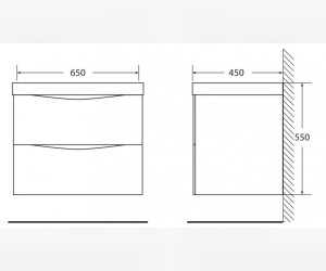 Тумба под раковину BelBagno Marino MARINO-650-2C-SO-RG-P, 65 х 45 х 55 см, Rovere Grigio - светлое дерево
