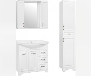 Зеркало-шкаф Style Line Олеандр-2, 90 см, подвесное, белое, ЛС-00000242