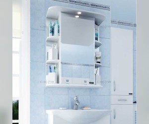 Зеркальный шкаф СаНта Герда 50 101018 с подсветкой, цвет белый