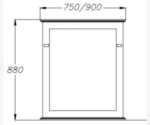 Зеркало Opadiris Палермо 80, 00-00002352, светлый орех