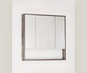 Зеркало-шкаф Style Line Экзотик 80 ЛС-00000399, 80 см, подвесное, древесина/белое