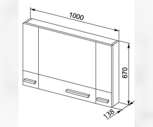 Зеркало-шкаф Aquanet Нота 100 (камерино) 00159111, цвет венге