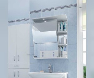 Зеркальный шкаф СаНта Волна 55 с подсветкой, левый/правый (101011/101012)