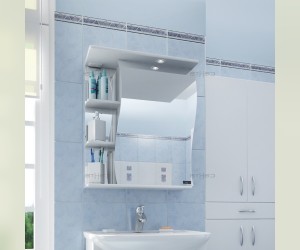 Зеркальный шкаф СаНта Волна 55 с подсветкой, левый/правый (101011/101012)