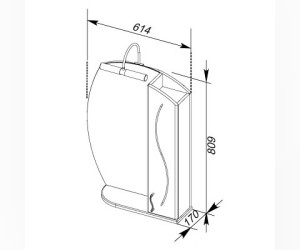 Зеркало-шкаф Aquanet Моника 60 00186773, правый