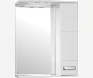 Зеркало-шкаф Style Line Ирис 65/С ЛС-00000019, 65 см, правое, подвесное, белое