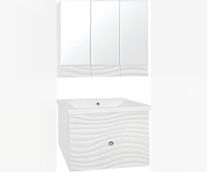 Зеркало-шкаф Style Line Вероника 80 ЛС-00000057 Люкс, 80 см, подвесное, белое