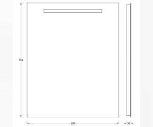 Зеркало EVOFORM Ledline BY 2103 со встроенным LED-светильником 4 W 60х75 cм