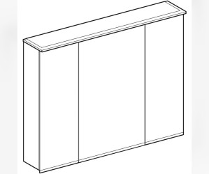 Зеркальный шкаф Geberit Option Plus, 90 см, со светодиодной подсветкой, розеткой и увеличительным зеркалом, корпус зеркальный, 500.594.00.1