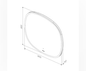 Зеркало Am.Pm Func, с контурной LED-подсветкой, ИК-сенсором, квадрат, 80 см, M8FMOX0801WGS