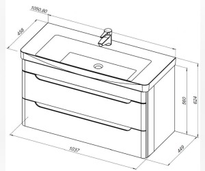 Тумба под раковину Aquanet София 105 подвесная, 2 ящика, 00274116