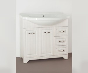 Тумба под раковину Style Line Олеандр-2 90 ЛС-00000485, 90 см, напольная, рельеф пастель