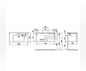 Тумба с раковиной Laufen Pro S 100 х 50 х 46 см, белый матовый, 8.6096.6.463.104.1
