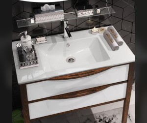 Тумба под раковину Opadiris Риголетто 90, белый/светлый орех, Z0000012843