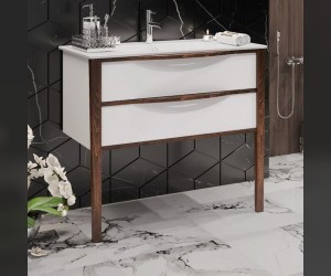 Тумба под раковину Opadiris Риголетто 90, белый/светлый орех, Z0000012843