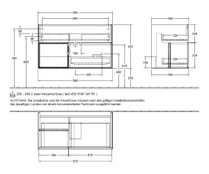 Тумба под раковину Villeroy&Boch Finion F030 MT GF, 100*50 см