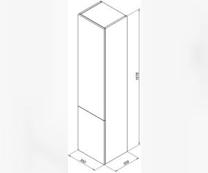 Пенал для ванной Aquanet Алвита 35 L/R, подвесной, серый антрацит 00249618/00240197