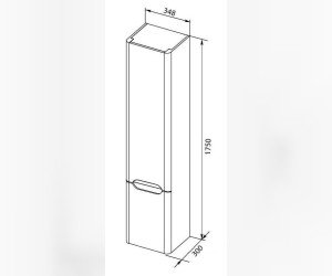 Пенал Aquanet София 35 L/R, подвесной, белый глянец, 00207046/00199871