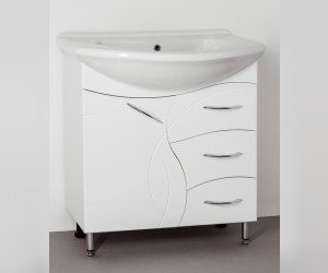 Тумба под раковину Style Line Амелия 75 ЛС-00000010, 75 см, напольная, белая