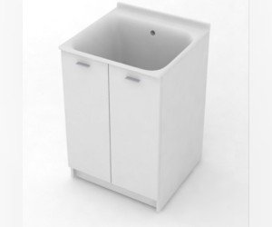 Комплект для постирочной Kerasan Aquadom, 60 x 60 см напольный, с сифоном, белый матовый, 9165k3*0