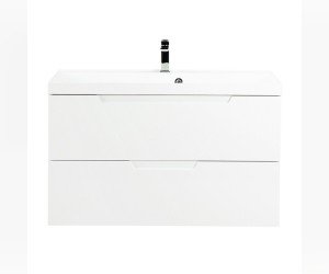 Тумба под раковину BelBagno Vittoria 100, подвесная, цвет Bianco Lucido, Vittoria-1000-2C-SO-BL-P