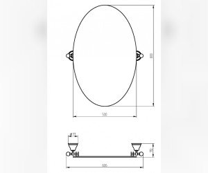 Зеркало овальное Migliore Provance 17659, цвет хром