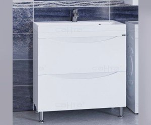 Тумба под раковину Санта Сатурн 80 см, 700270, 2 ящика, напольная, белый