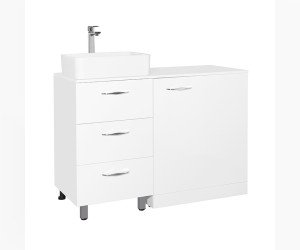 Тумба с раковиной Style Line Берн 120, ЛС-000010046, со столешницей под стиральную машину, белая, PLUS