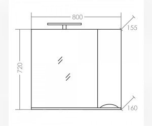 Зеркальный шкаф Санта Сатурн 80 см, 700275, с подсветкой, белый