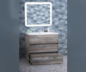 Тумба под раковину Art&Max Family-1000-3C-PIA-PE, 100 x 47 x 84.5 см напольная, бежево-серый (Pino Esotica)