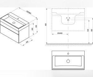 Тумба под умывальник Ravak SD Natural, 50 см, белая, X000001051