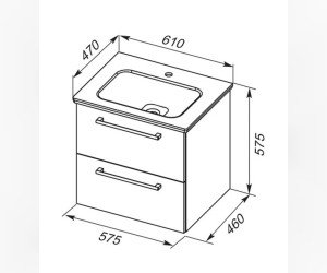 Тумба под раковину Dreja Gio 77.0101W, 60 см, белый глянец