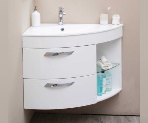 Тумба под раковину De Aqua Трио Люкс-90 New 90 см с подсветкой