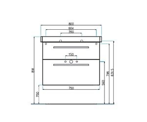 Тумба под раковину Villeroy&Boch 2DAY2 A98000E6 75 см, серая