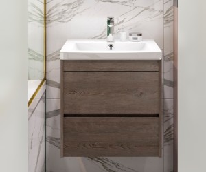 Тумба под раковину Art&Max Family-500-2C-SO-PS, 50 x 35 x 50 см подвесная, коричневый