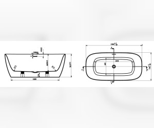 Ванна акриловая Art&Max Verona AM-VER-1500-750, 150 x 75 см, слив-перелив в комплекте, белый