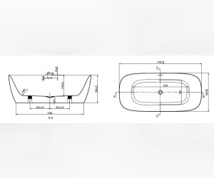 Ванна акриловая Art&Max Verona AM-VER-1700-800, 170 x 80 см, слив-перелив в комплекте, белый