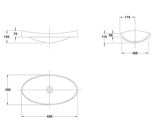 Раковина Gala Klea 33050, 65*35см