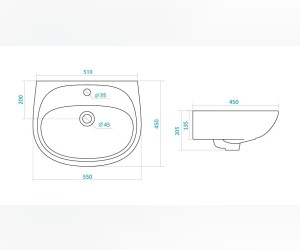 Раковина Santek Анимо 55 х 45 см