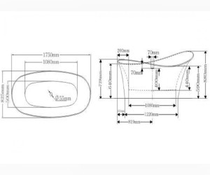 Акриловая ванна Lagard Tiffany Brown Wood lgd-tf-bw