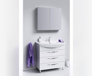 Напольная тумба с тремя ящиками с умывальником