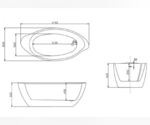 Акриловая ванна Lagard Versa Treasure Silver lgd-vsa-ts 174 x 84 см