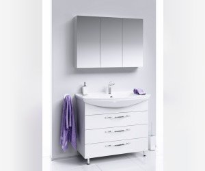 Напольная тумба с тремя ящиками с умывальником