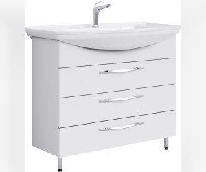 Напольная тумба с тремя ящиками с умывальником