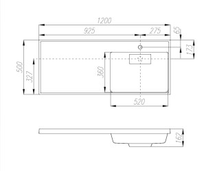 Раковина Акватон Лондри 120 см, 1A72243KLH010, искусственный камень, белый